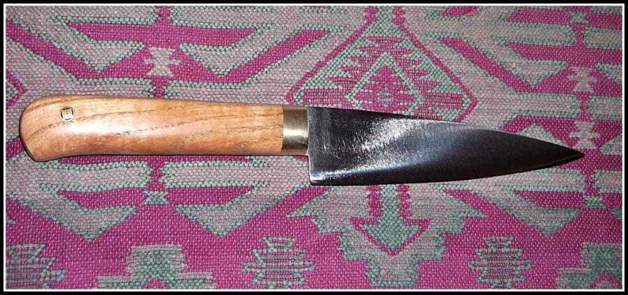 6 inch by 1.5 inch kitchen knife, Ash wood handle