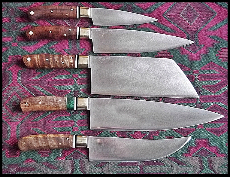 Bottom - 9" Boning knife with stabilized Mango wood