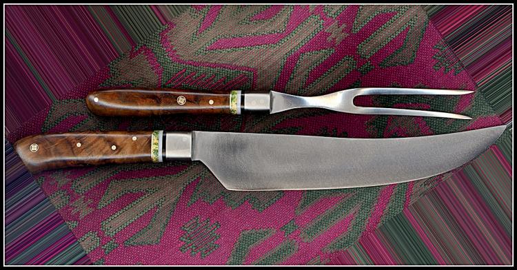 9" x 2.5" Carving Knife Set, with scimitar shaped blade
