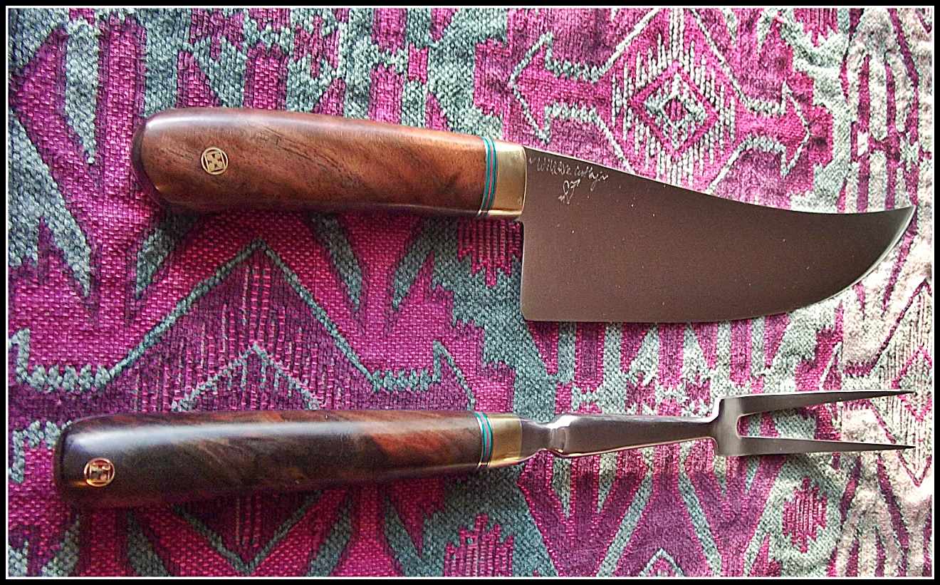 9" x 2.5" Carving Knife and Stainless Steel Fork