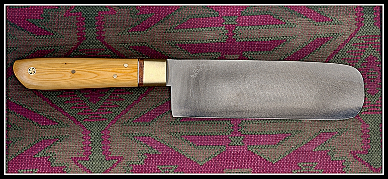 Yasai Bocho with locally harvested Yew wood handle